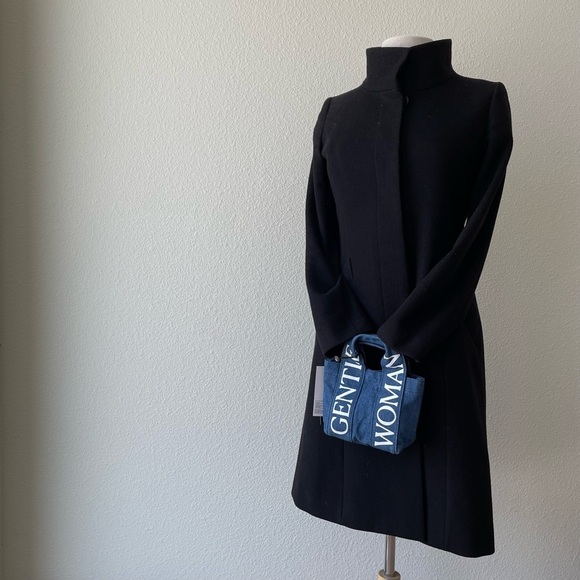 GENTLEWOMAN LOGO STRAP MICRO TOTE Navy Blue Denim Crossbody BAG - Picture 8 of 11